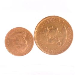 2 Lima Gold Coins, 1907 & 1917