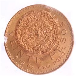 1959 Mexico Veinte Pesos Gold Coin