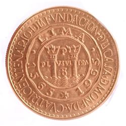 1965 Peru Gold, 100 Soles, .900