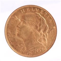 1915-B 10 Francs Swiss Gold