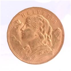 1922-B 20 Francs Swiss Gold