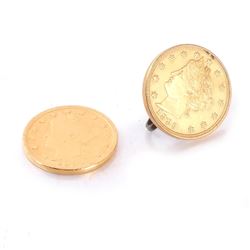 2 Gold-Plated 1883 V-Nickels