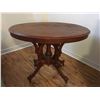 Image 1 : PARLOUR TABLE, SOLID WOOD WITH TIGER OAK LOOK TABLE TOP