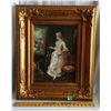 Image 1 : OIL ON BOARD, LADY PAINTING SIGNED 'CATHERINE', GILT FRAME 12X16"