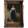 Image 1 : OIL ON CANVAS, GIRL IN BLUE SKIRT SIGNED 'ANTOINE GRAN'? GILT FRAME, 24X36