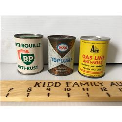 GR OF 3, BP, ESSO, ACE, 4 OZ TINS - FULL