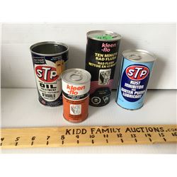 GR OF 4, STP & KLEEN-FLO TINS