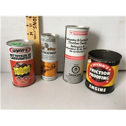 GR OF 4, WYNN'S, MOTOMASTER TINS