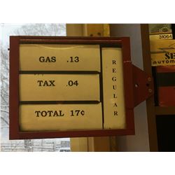 ORIGINAL HANGING GAS PRICE SIGN - FROM ORANGEVILLE