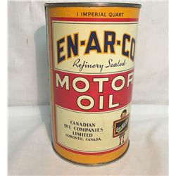 EN-AR-CO, MOTOR OIL TIN, 1 IMP QT, POSSIBLY RE-WRAPPED, CHECK IMAGE