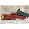 Image 1 : TOY DUMP TRUCK W / LOADER - TIN
