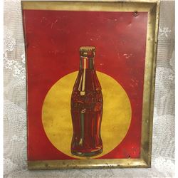 COKE, TRIMMED TIN SIGN