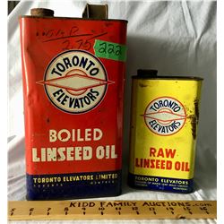 GR OF 2 TORONTO ELEVATORS TINS, 1 GAL & 2LB 4 OZ, WITH CONTENTS