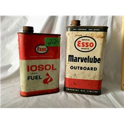 GR OF 2, ESSO MARVELUBE OUTBOARD 1 QT, ESSO IOSOL LIGHTER FLUID 32 OZ SOME CONTENTS