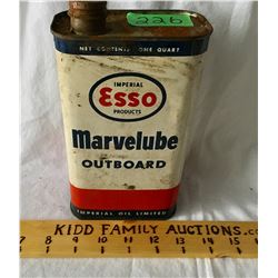 ESSO MARVELUBE OUTBOARD OIL 1 QT, EMPTY