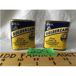 GR OF 2 WHIZ SOLDERCAPS TINS