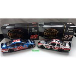 GR OF 2 NASCAR 1:24 SCALE DIECAST, DALE JARRETT, CASEY ATWOOD CARS,  W/BOX