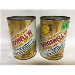 GR OF 2, AREOSHELL W, AVIATION OIL CANS, 1 QT SIZE