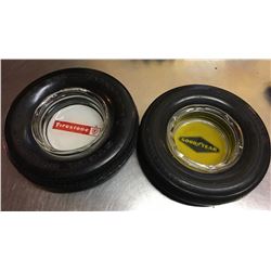 GR OF 2, FIRESTONE & GOODYEAR ASHTRAYS