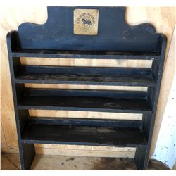 BLACK BEAUTY OIL PRODUCTS STORE DISPLAY SHELF, VERY RARE. APPROX 33" x 43" W / TIN SIGN.