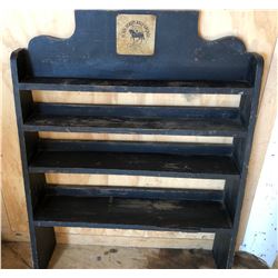 BLACK BEAUTY OIL PRODUCTS STORE DISPLAY SHELF, VERY RARE. APPROX 33" x 43" W / TIN SIGN.