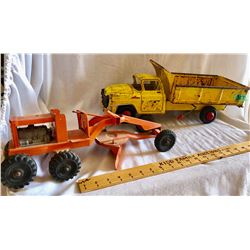 GR OF 2 LUMAR TOYS, GRADER & DUMP TRUCK