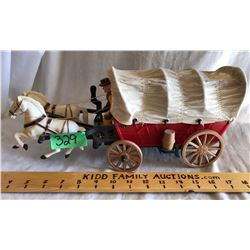 PLASTIC, CANVAS COVERED WAGON HAULING COAL