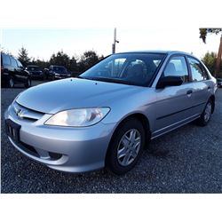 F1 --  2004 Honda Civic DX , Grey , 284904  KM's