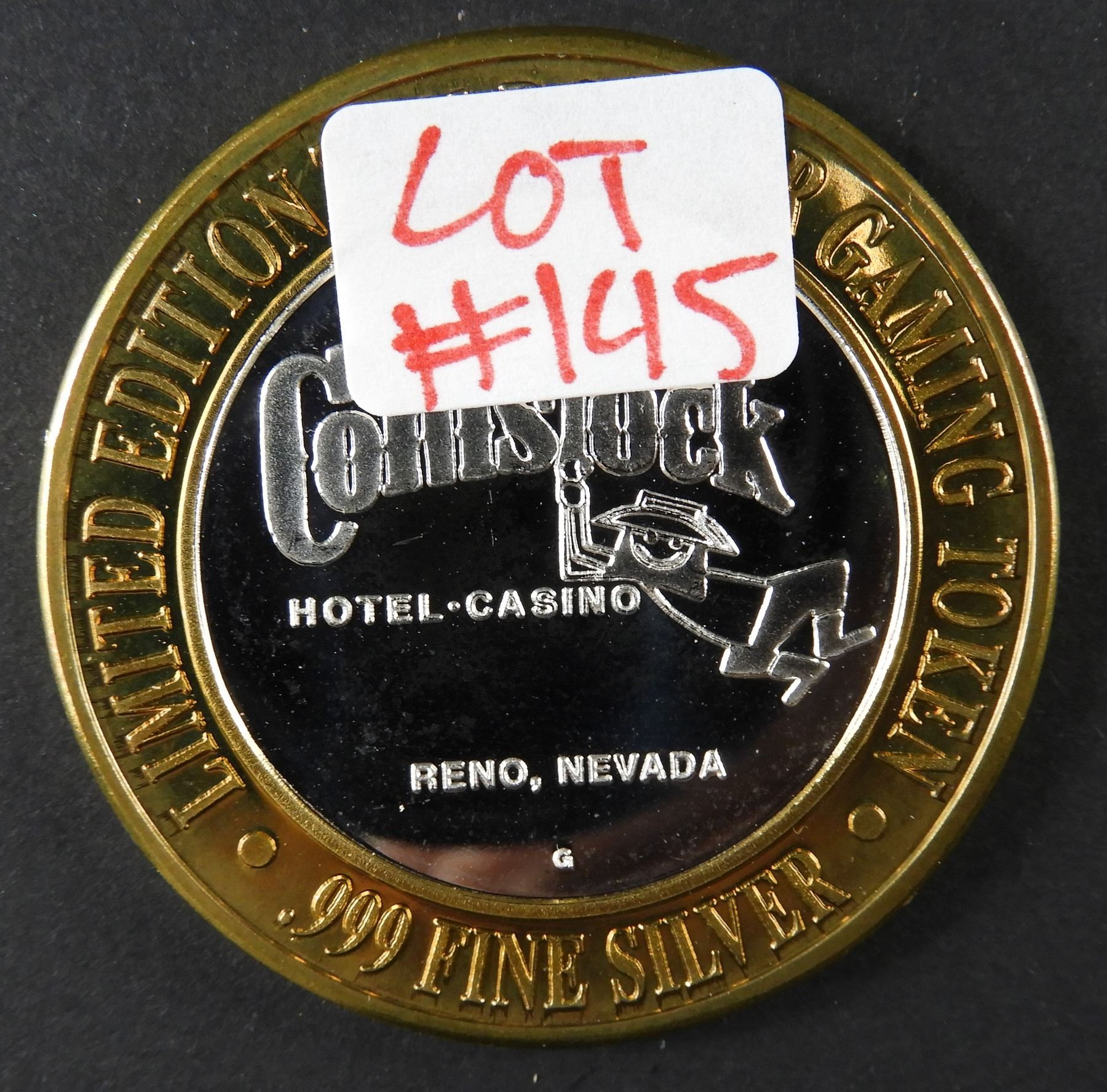 Limited Edition .999 Fine Silver Casino Token COMSTOCK HOTEL CASINO RENO