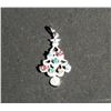 Image 2 : Vintage Rembrandt Silver Charm CHRISTMAS THEME Coloured Christmas Tree