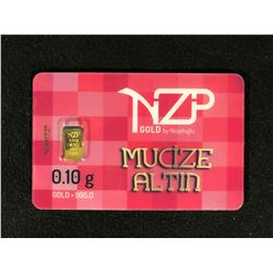 0.10 Gram Gold Bullion 995 Serialed By Nzp