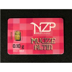 0.10 Gram Gold Bullion 995 Serialed By Nzp