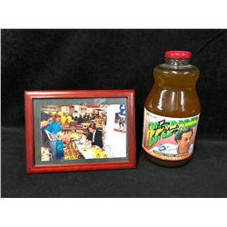 GUY LAFLEUR SIGNED "FLOWER POWER" ENERGY DRINK W/ PHOTO COA