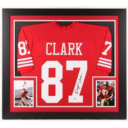 Dwight Clark Signed 49ers 31x35 Custom Framed Jersey (Beckett Hologram)