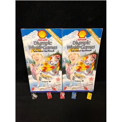 1988 CALGARY OLYMPIC WINTER GAMES TELEVISION FACTBOOK W/ COLLECTIBLE PINS