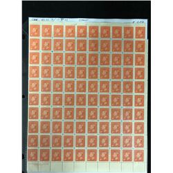 CANADIAN FOUR CENTS UNCUT STAMPS SHEET