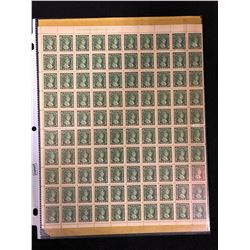 CANADIAN ONE CENT UNCUT STAMPS SHEET