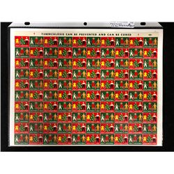 1954 CHRISTMAS GREETINGS UNCUT STAMPS SHEET