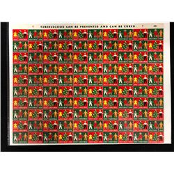 1954 CHRISTMAS GREETINGS UNCUT STAMPS SHEET
