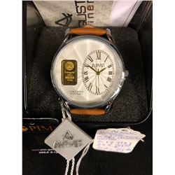 AUGUST STEINER MEN'S QUARTZ WRIST WATCH 24K INGOT (NEW)