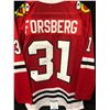 Image 1 : ANTON FORSBERG SIGNED BLACK HAWKS JERSEY (BECKETT COA)