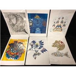 NATIVE ART PRINT LOT BY HUBERT BILLY (12" X 18")