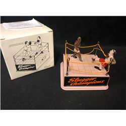 VINTAGE TIN WIND-UP SLUGGER CHAMPIONS BOXING GAME W/ ORIGINAL BOX