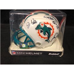 MIAMI DOLPHINS TEAM SIGNED MINI HELMET (JAKE LONG/ ED PERRY + MORE...)