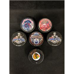 AUTOGRAPHED HOCKEY PUCK LOT
