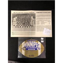 FOOTBALL MEMORABILIA LOT (1983 OAKLAND RAIDERS W/ FLASH CARD & 1984 GREY CUP TURNCOAT TAG)