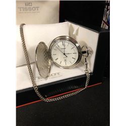TISSOT SWISS MADE QUARTZ POCKET WATCH W/ BOX