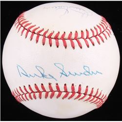 ONL Baseball Signed by (5)  Lasorda, Duke Snider, Clem Labine, Mickey Owen & Johnny Podres (JSA COA)
