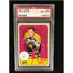 1967 TOPPS #42 JOHN BUCYK (NM-MT 8) PSA GRADED