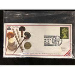 Scarce 1983 Royal Mint First One Pound £1 First Day Coin Cover